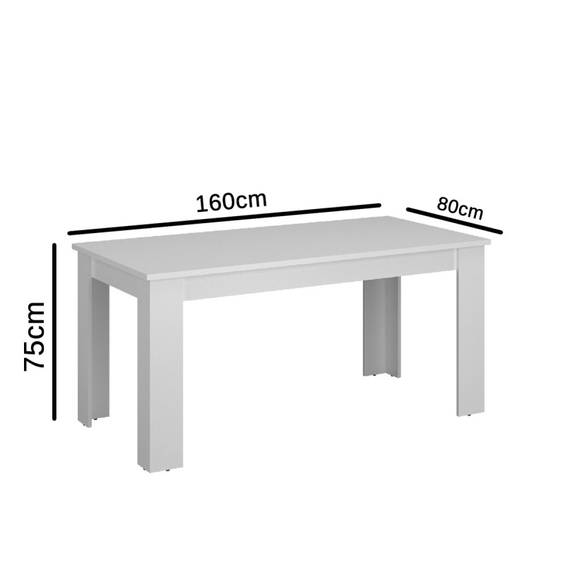 Τραπέζι Ayson Βελανιδιά με σκούρα νερά 160x80x75.1cm