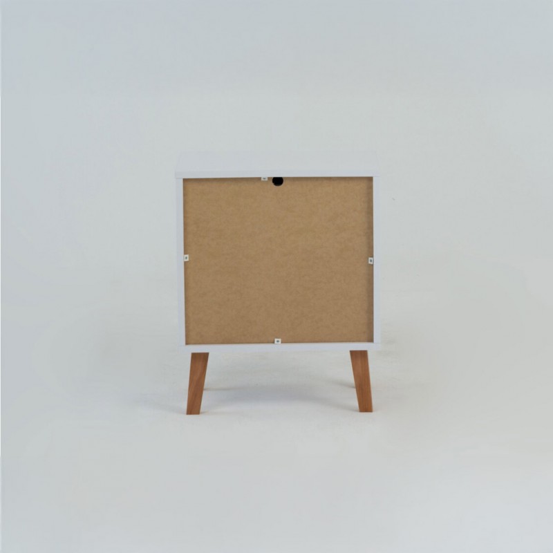 Κομοδίνο Timmy Λευκό-Γραφίτη-Γκρι 46.8x36x57.1cm