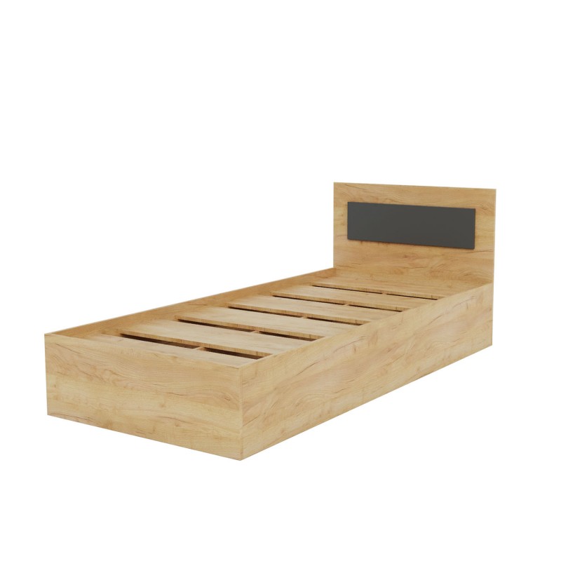 Κρεβάτι Viva Χρυσό Δρυς-Γραφίτης 90x200cm