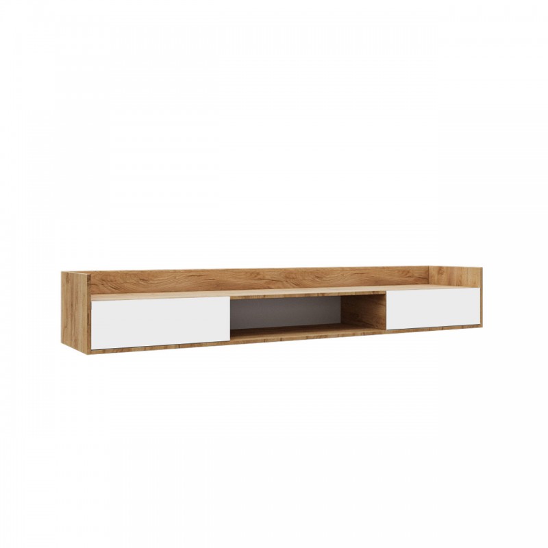 Έπιπλο TV Callisto Χρυσό Δρυς-Λευκό 200x40x30cm