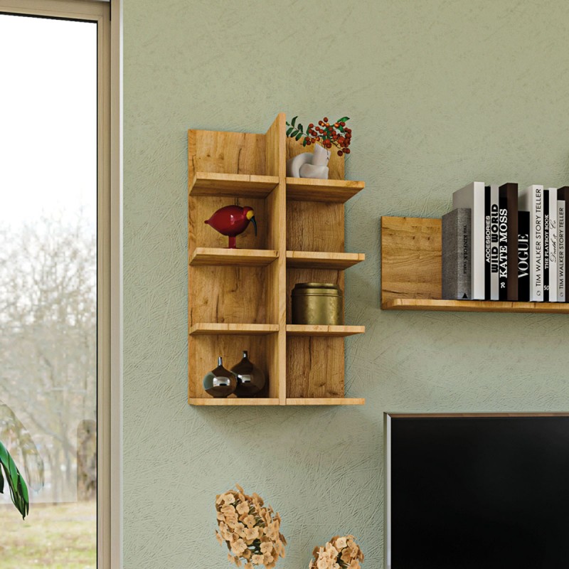 Κρεμαστό Ράφι Callisto Χρυσό Δρυς 40x27.7x70cm