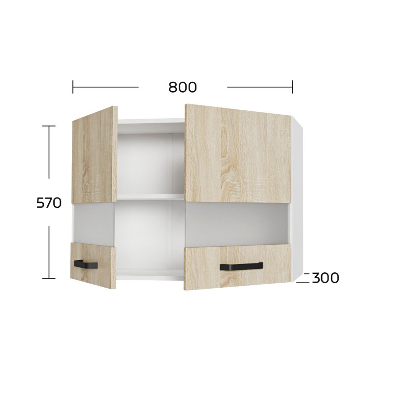 Anita Πάνω Ντουλάπι-Βιτρίνα Σονόμα 80x30x57cm