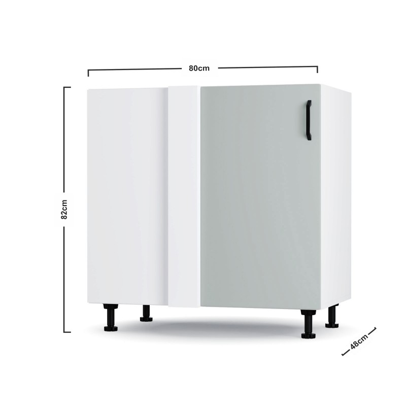 Modest Κάτω Γωνιακό Ντουλάπι Γκρι 100x48x82εκ