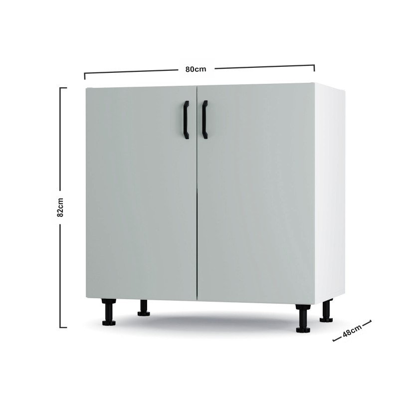 Modest Κάτω Ντουλάπι Νεροχύτη Γκρι 80x48x82cm