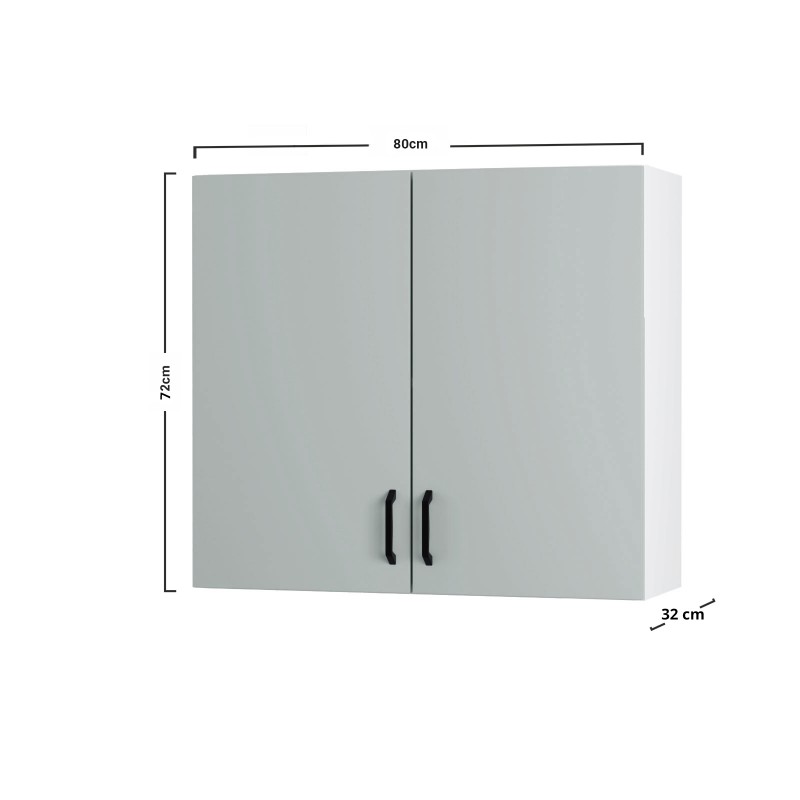 Modest Πάνω Ντουλάπι Γκρι 80x32x72εκ