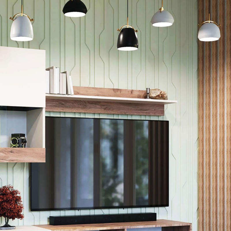 Κρεμαστό Ράφι Morocco Λευκό-Χρυσό Δρυς 120x20x20cm