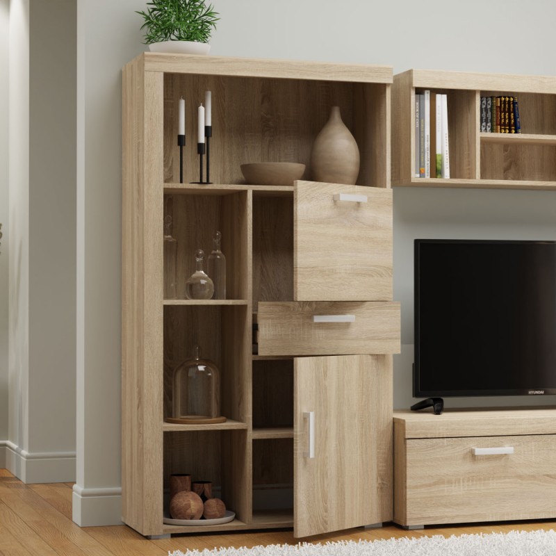 Βιτρίνα Ραφιέρα Damis 90.5x35x164εκ Σονόμα