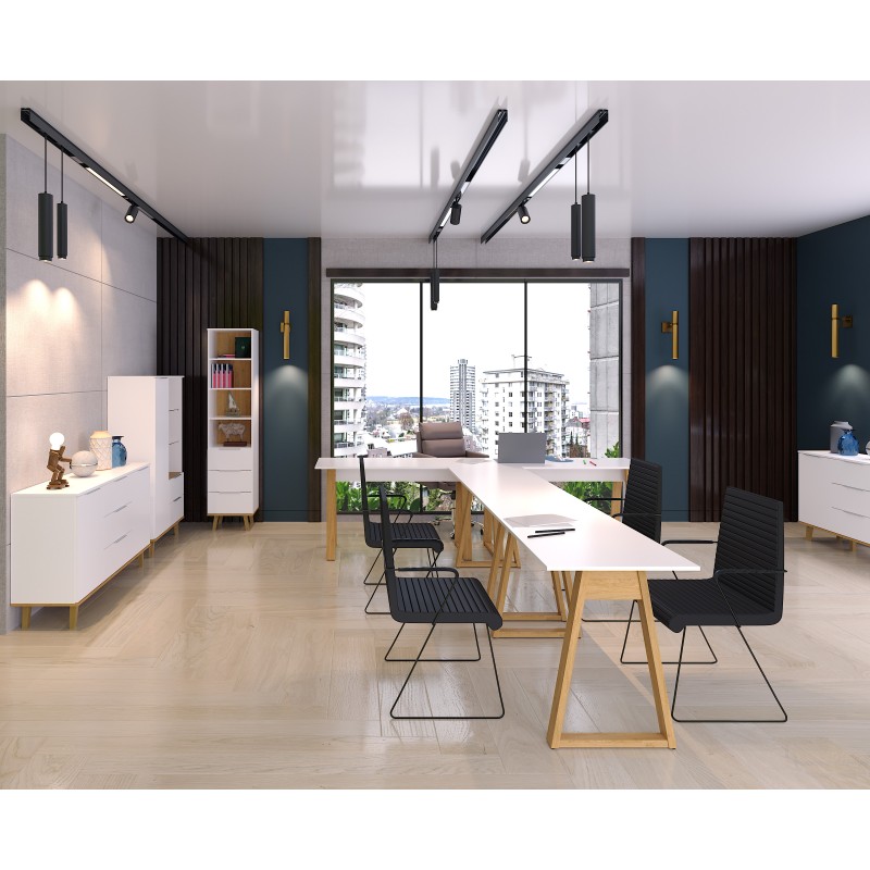 Γραφείο Neptune Λευκό-Σονόμα 138x60x77cm