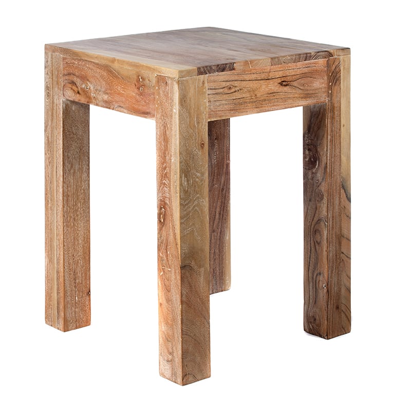 Artekko Foo Ξύλινο Μασίφ Τραπεζάκι Λάμπας (45x45x60)cm