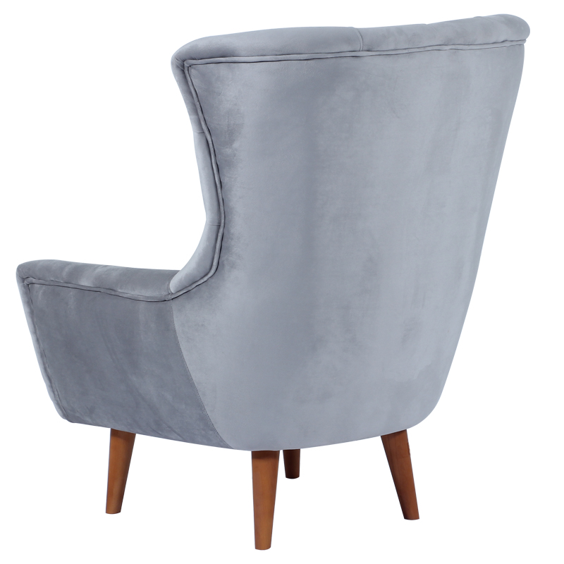 Μπερζέρα 78x75x105 ZUMRUT ύφασμα KOZA 04 και ξύλινα πόδια