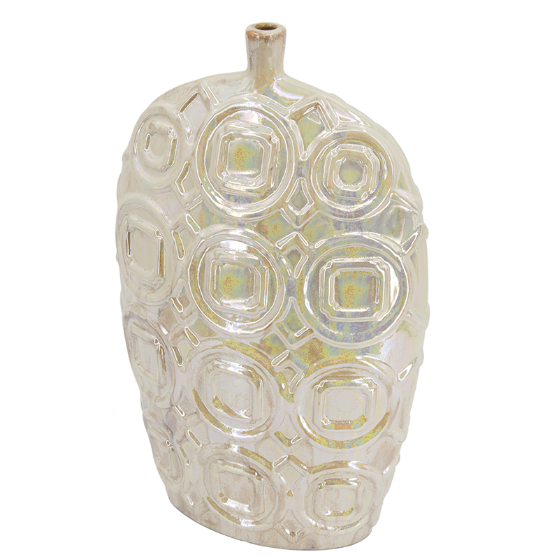 Βάζο Κεραμικό Ανθοδοχείο σε Κρεμ Λευκό Χρώμα (30,5x14x51)