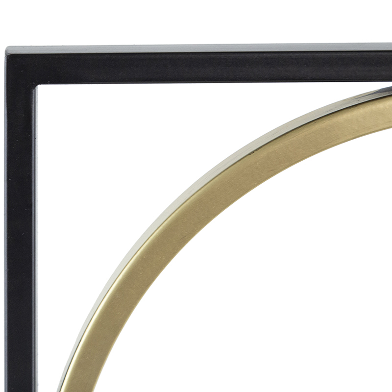 Καθρέπτης τοίχου μακρόστενος μεταλλικός κύκλοι χρυσοί 120x31x2cm