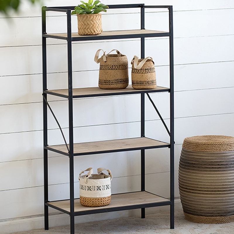 Ραφιέρα ξύλο-μέταλλο 4 ράφια 61 X 34 X 120cm