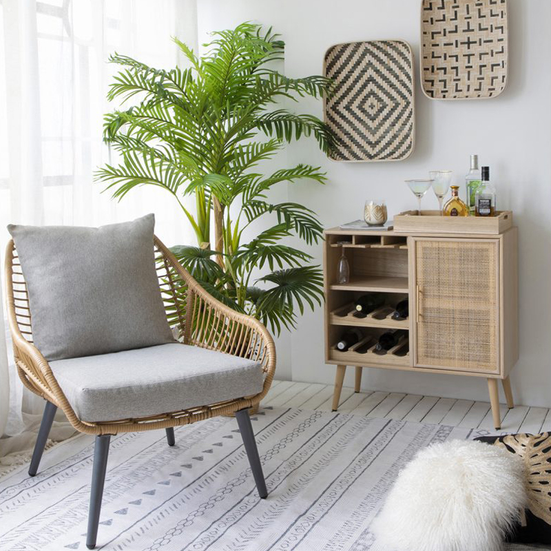 Μπουφές-κάβα ξύλινος φυσικού χρώματος με 1 πόρτα 75 X 36 X 78cm