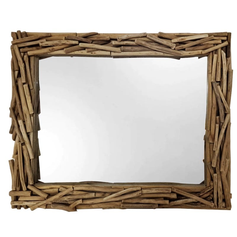 Καθρέπτης 100x10x80 από πλέγμα κλαδιών φυσικό χρώμα