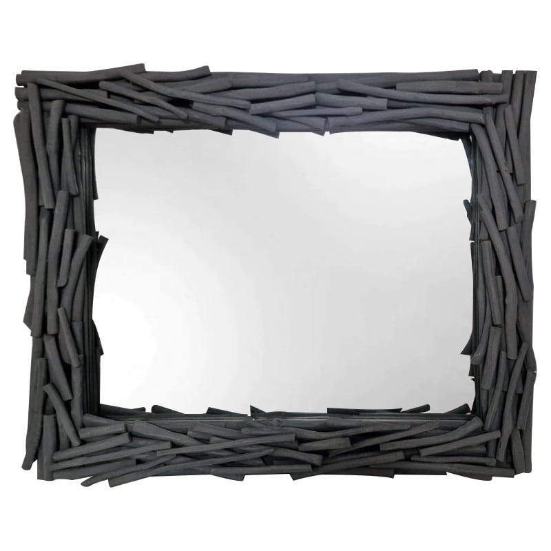 Καθρέπτης 100x10x80 από πλέγμα κλαδιών γκρι