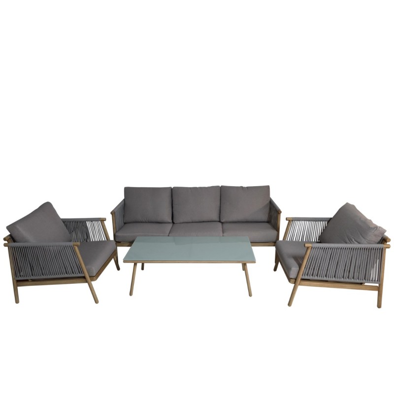 Artekko Alu Σετ Κήπου 4 Τεμαχίων Τριθέσιος Καναπές 2x Πολυθρόνες και Τραπέζι