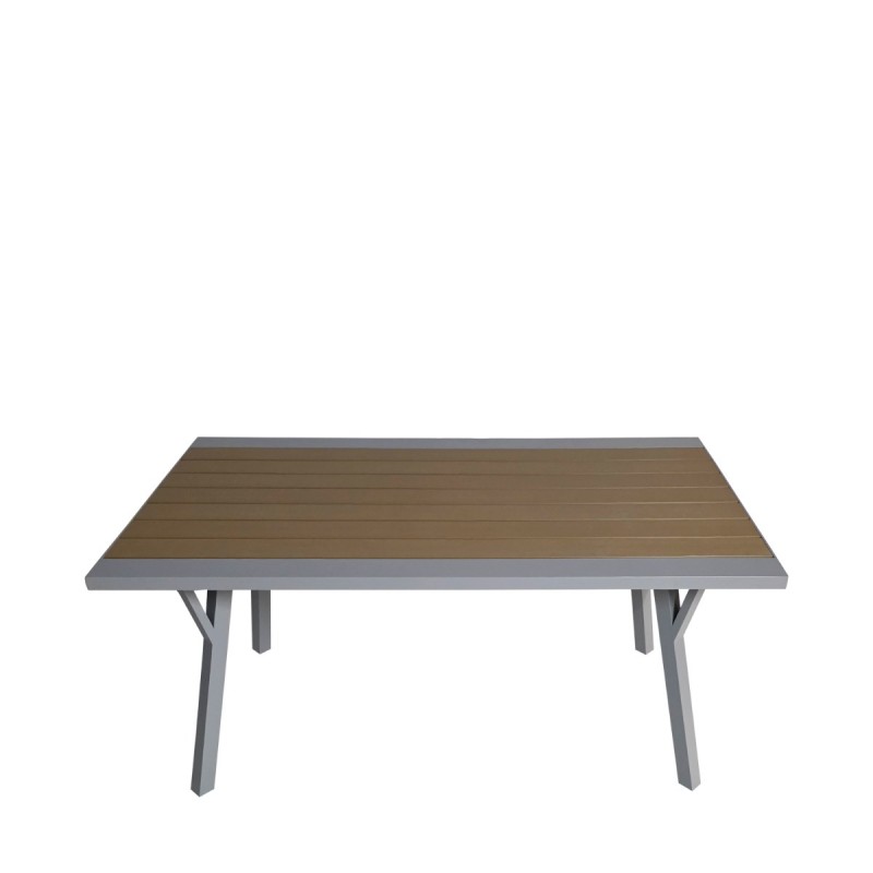 Artekko Alu Τραπέζι με Γκρι Σκελετό Αλουμινίου και Καφέ Polywood Επιφάνεια (60x87x103)cm