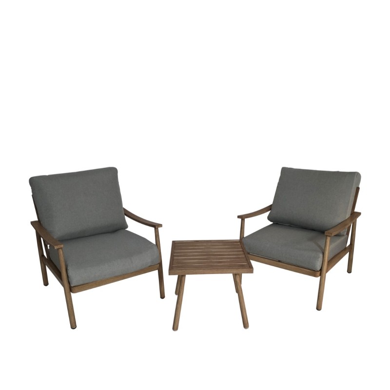 Artekko Alu Σετ Κήπου 3 Τεμαχίων 2x Πολυθρόνες (70x77x72)cm, και Τραπέζι (50x50x44)cm