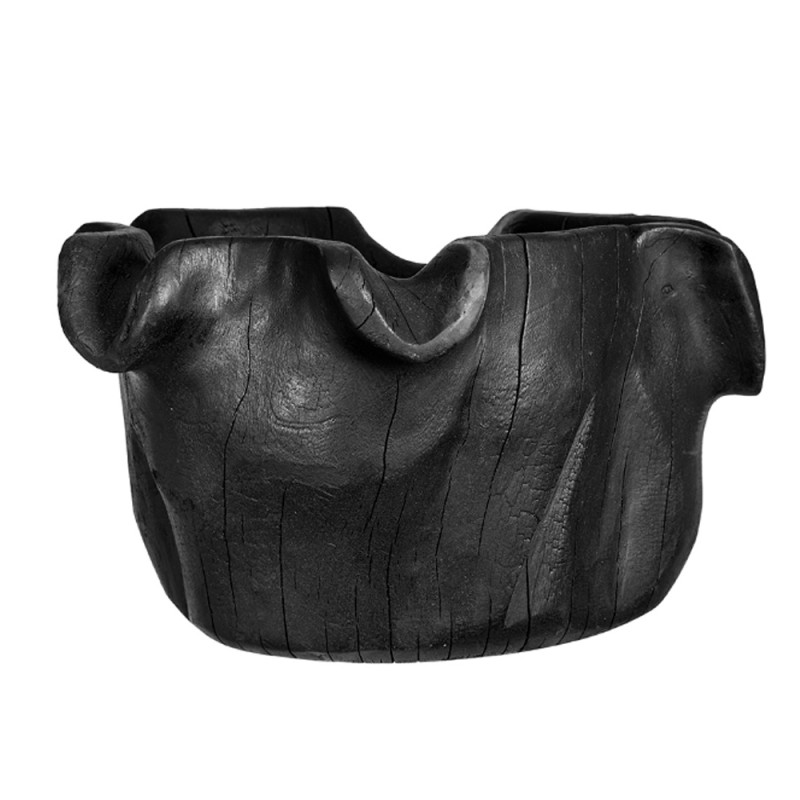 Artekko Woody Μπολ Διακοσμητικό από Ξύλο Teak Μαύρο (35x30x20)cm