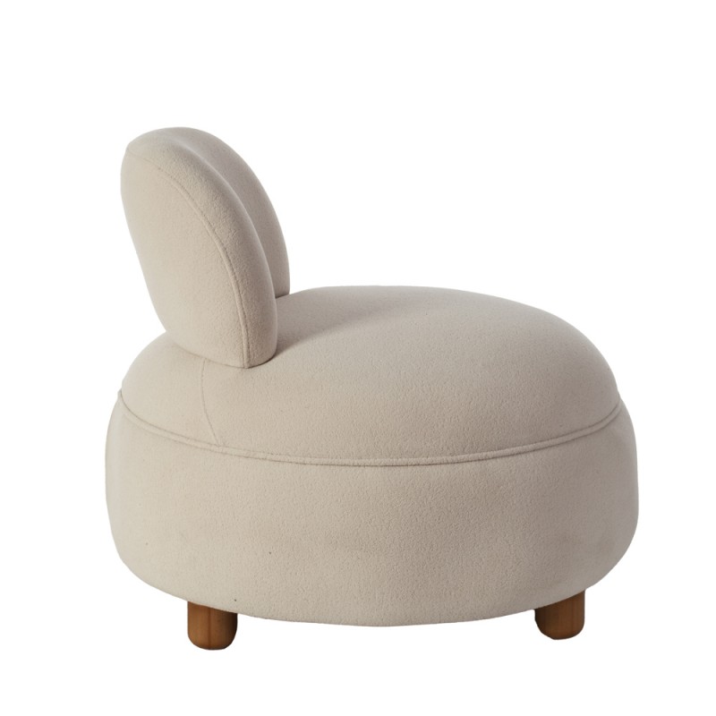 Artekko Wous Μπεζ Μπουκλέ Πολυθρόνα (Φ77x60)cm