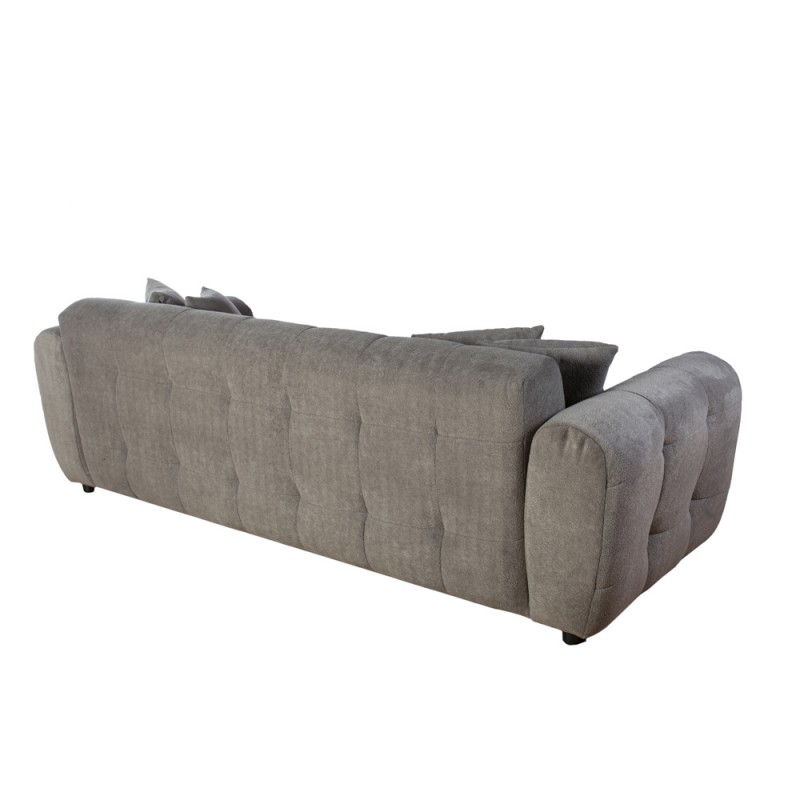 Artekko Sara Τριθέσιος Καναπές με Γκρι Μπουκλέ Ύφασμα (240x100x80)cm
