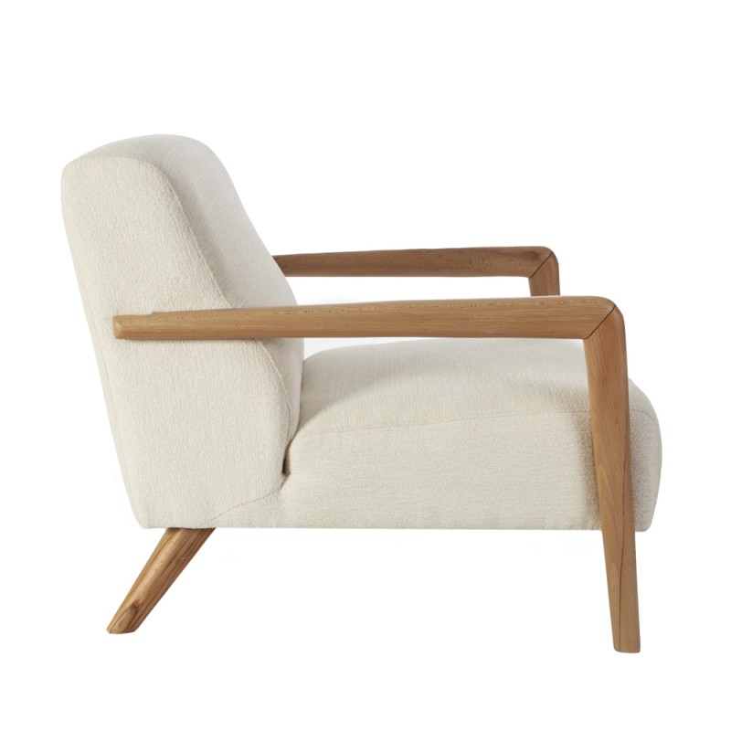 Artekko Merlin Εκρού Μπουκλέ Πολυθρόνα (69x90x75)cm