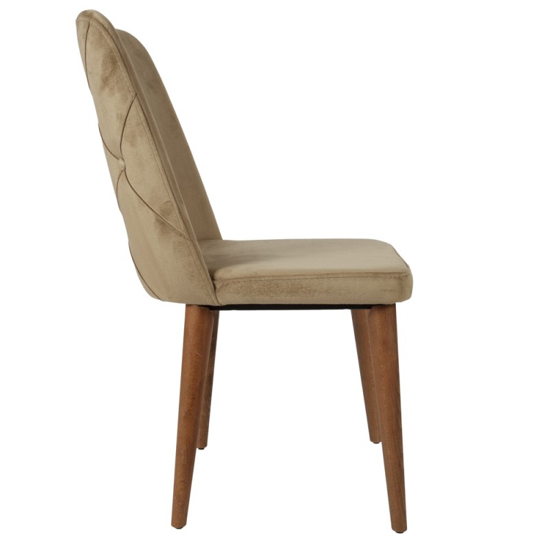 Artekko Lotus Καφέ Βελούδινη Καρέκλα (49x60x90)cm