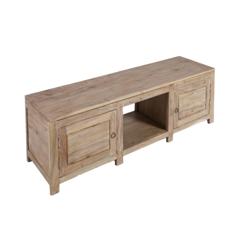 Artekko Apaittac Ξύλινο Μασίφ Έπιπλο Τηλεόρασης σε Λευκή Πατίνα (140x40x45)cm