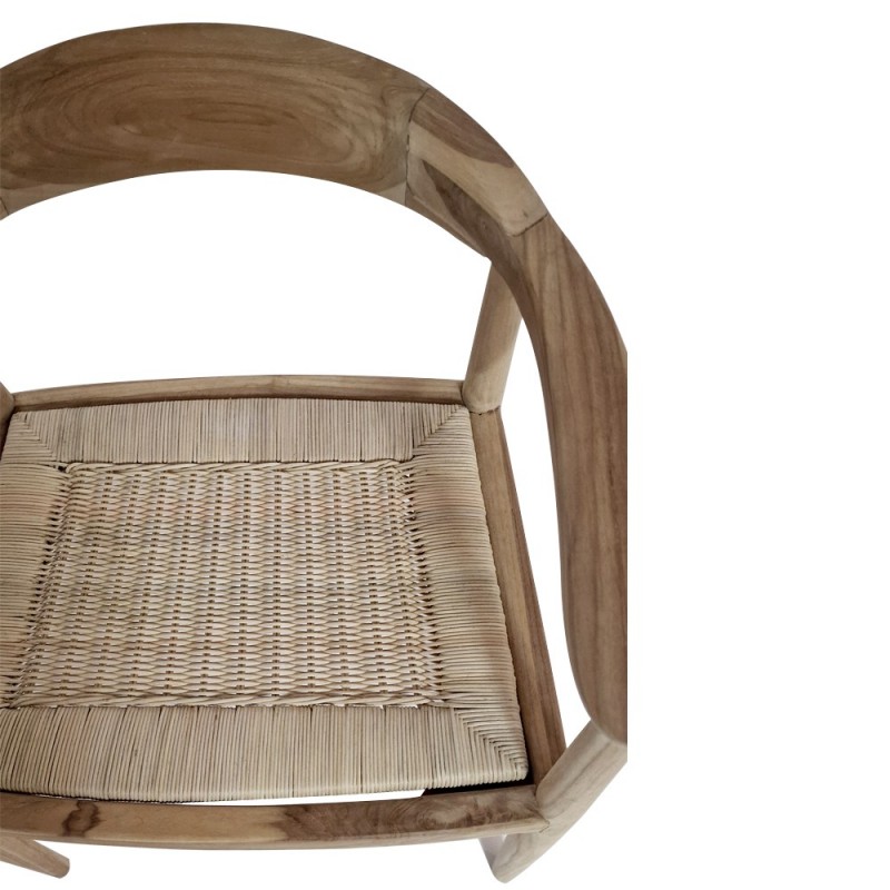 Artekko Munggur Ξύλινη Καρέκλα σε Φυσική Απόχρωση με Ψάθα (58x50x70)cm