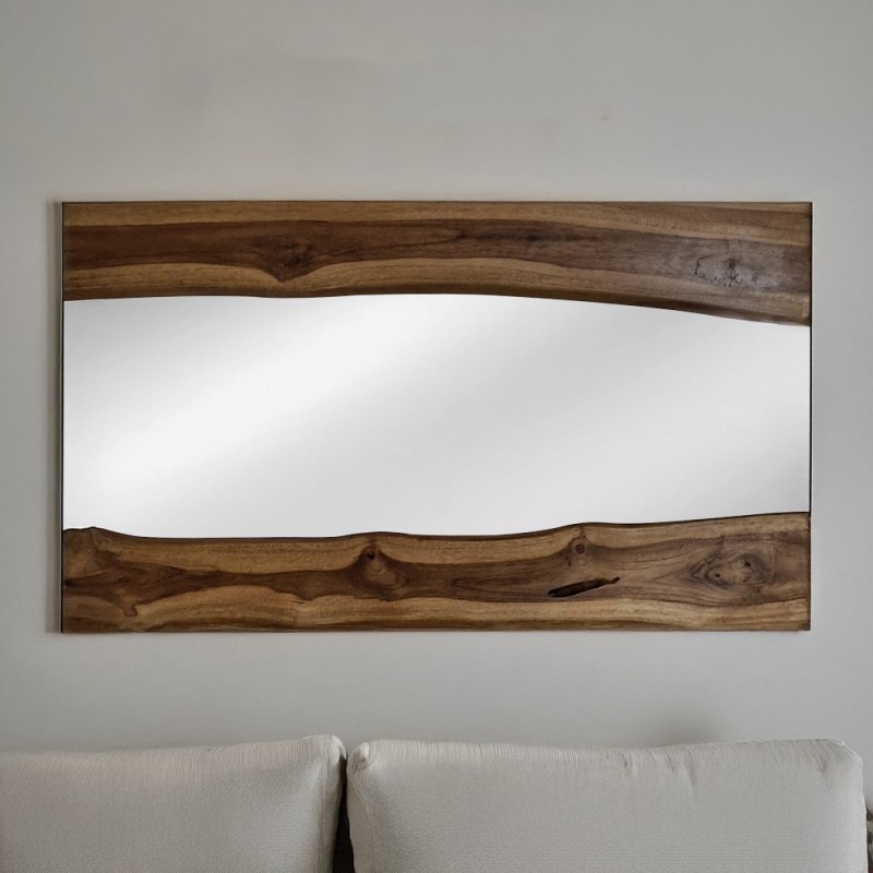 Artekko Munggur Ξύλινος Καθρέπτης Τοίχου σε Φυσική Απόχρωση (121x70x2.5)cm