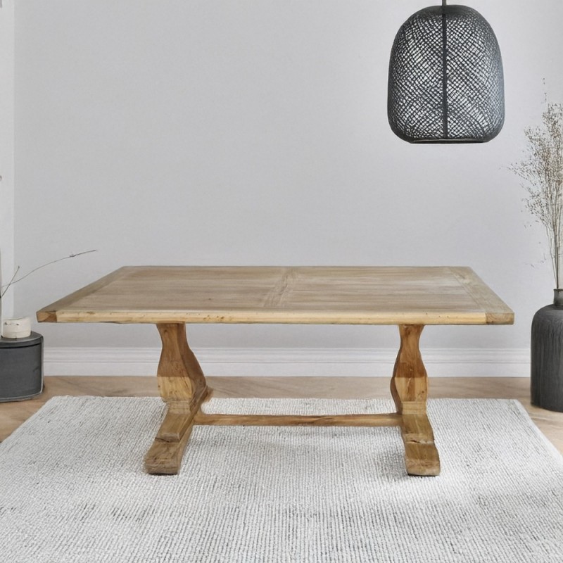 Artekko Deus Μασίφ Ξύλινη Τραπεζαρία με 2 Προεκτάσεις των 40cm σε Ανοιχτή Φυσική Απόχρωση (200/280x100x78)cm