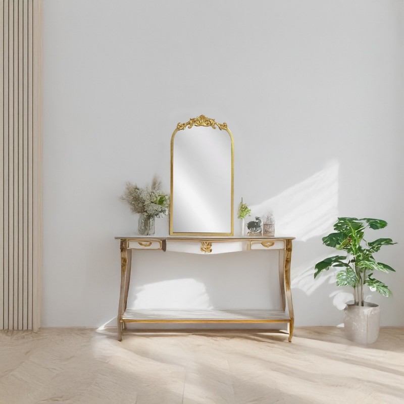 Artekko Dia Χρυσός Μεταλλικός Καθρέπτης Τοίχου (33x3x63)cm