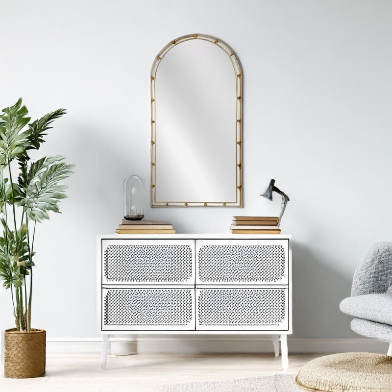 Artekko Dia Χρυσός Μεταλλικός Καθρέπτης Τοίχου (50x3.5x90)cm