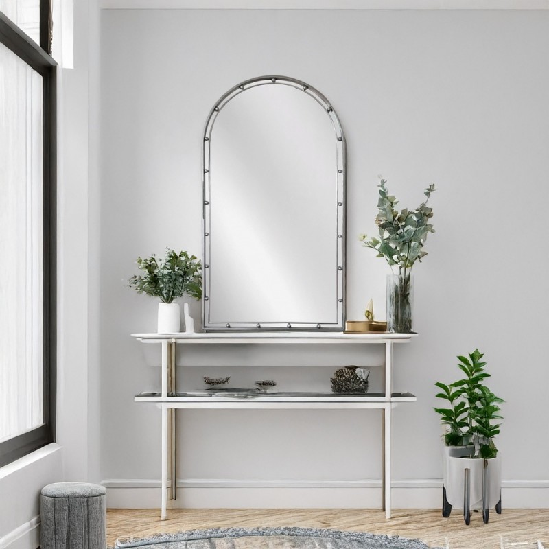 Artekko Dia Ασημί Μεταλλικός Καθρέπτης Τοίχου (50x3.5x90)cm