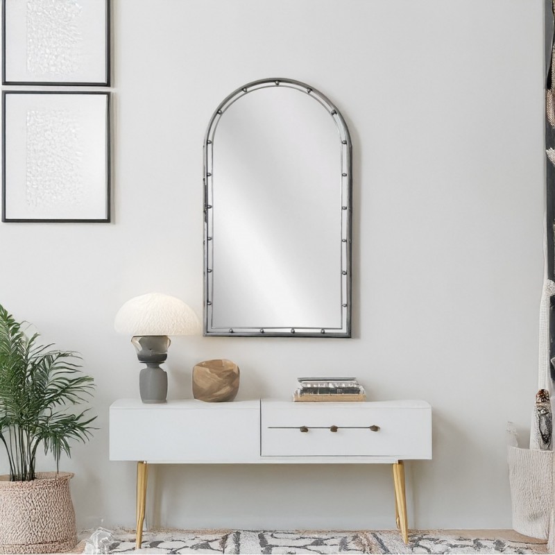 Artekko Dia Ασημί Μεταλλικός Καθρέπτης Τοίχου (60x3.5x110)cm