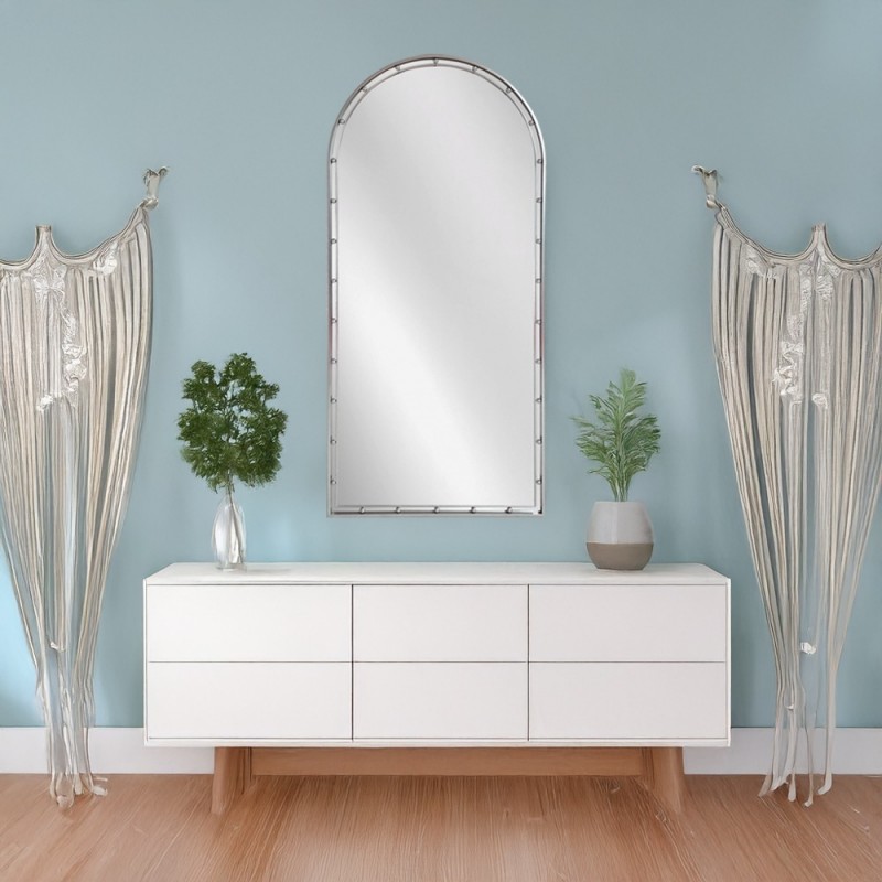 Artekko Dia Ασημί Μεταλλικός Καθρέπτης Τοίχου (75x3.5x160)cm