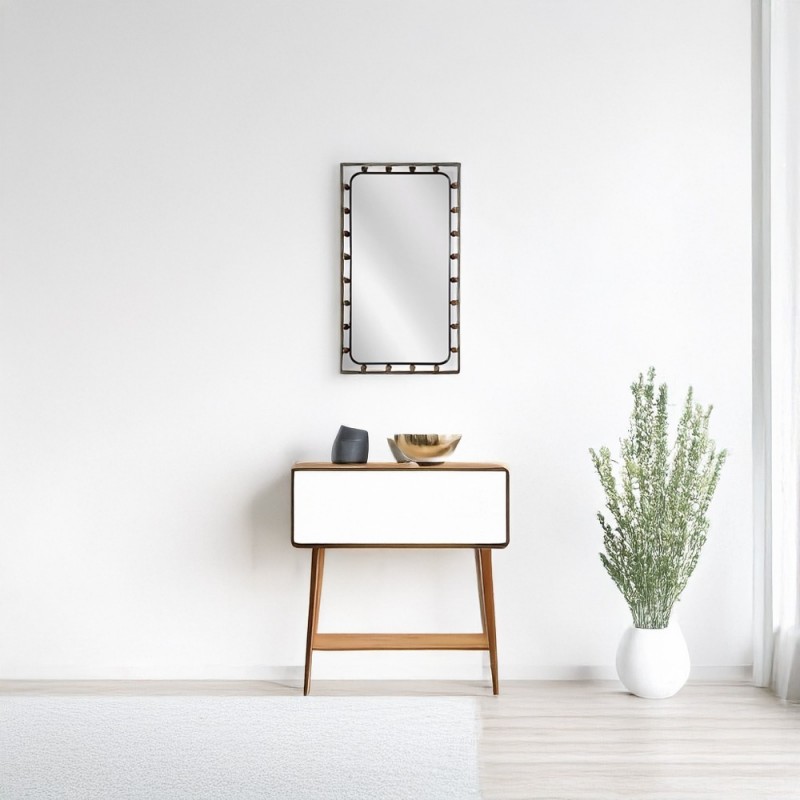 Artekko Dia Μαύρος Μεταλλικός Καθρέπτης Τοίχου (50x3x90)cm