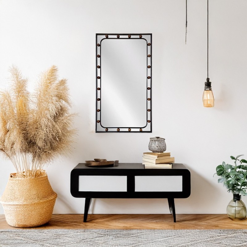 Artekko Dia Μαύρος Μεταλλικός Καθρέπτης Τοίχου (60x3x110)cm