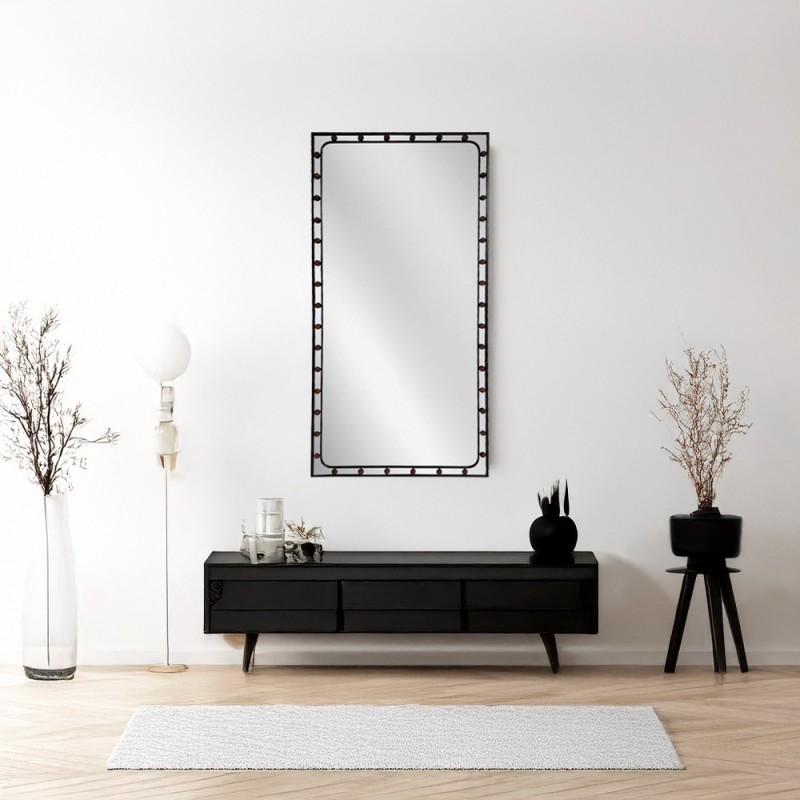 Artekko Dia Μαύρος Μεταλλικός Καθρέπτης Τοίχου (75x3x160)cm