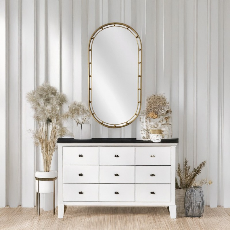 Artekko Dia Χρυσός Μεταλλικός Καθρέπτης Τοίχου (50x3.5x100)cm