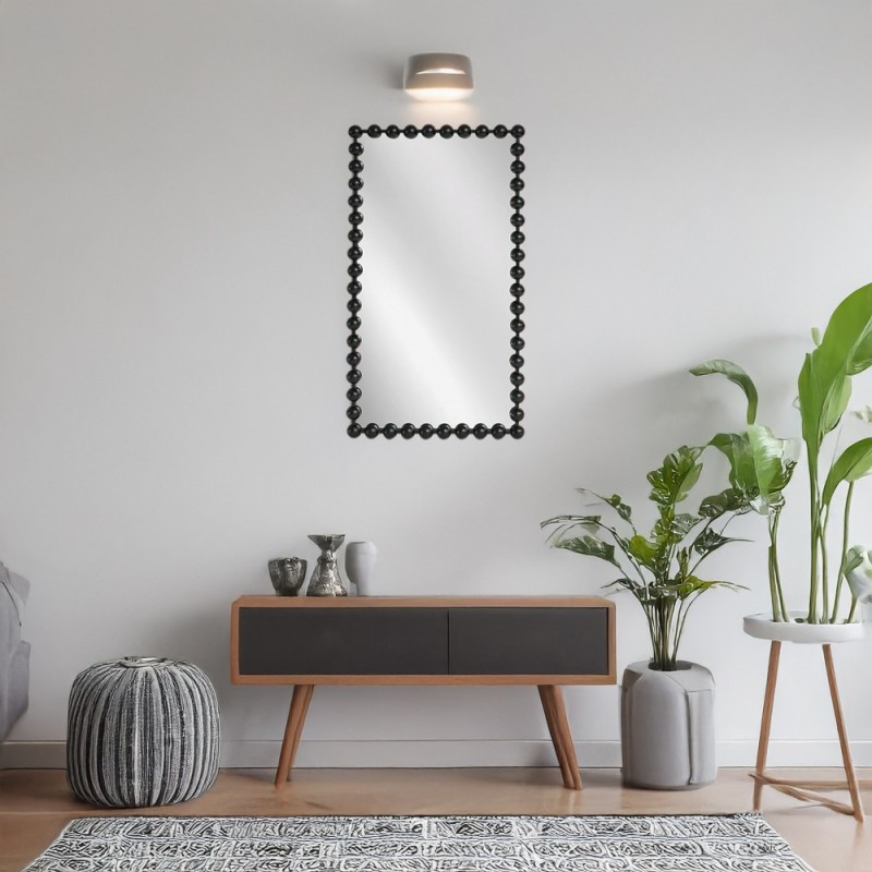 Artekko Dia Μαύρος Μεταλλικός Καθρέπτης Τοίχου (60x4.5x110)cm