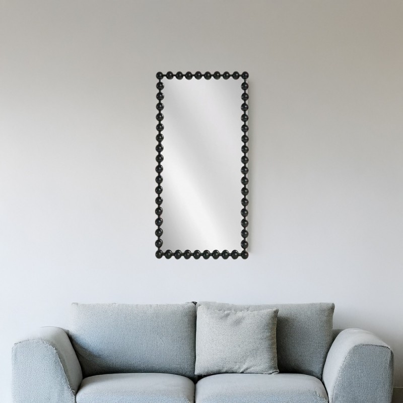 Artekko Dia Μαύρος Μεταλλικός Καθρέπτης Τοίχου (70x4.5x130)cm