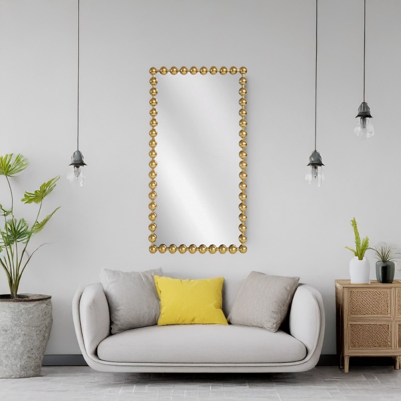 Artekko Dia Χρυσός Μεταλλικός Καθρέπτης Τοίχου (70x4.5x130)cm