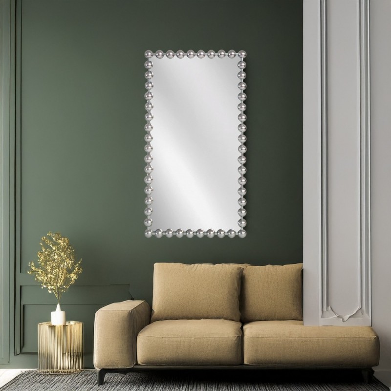 Artekko Dia Ασημί Μεταλλικός Καθρέπτης Τοίχου (70x4.5x130)cm