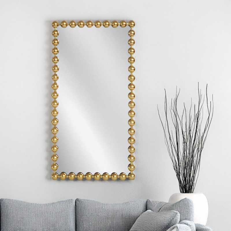 Artekko Dia Χρυσός Μεταλλικός Καθρέπτης Τοίχου (75x4.5x160)cm