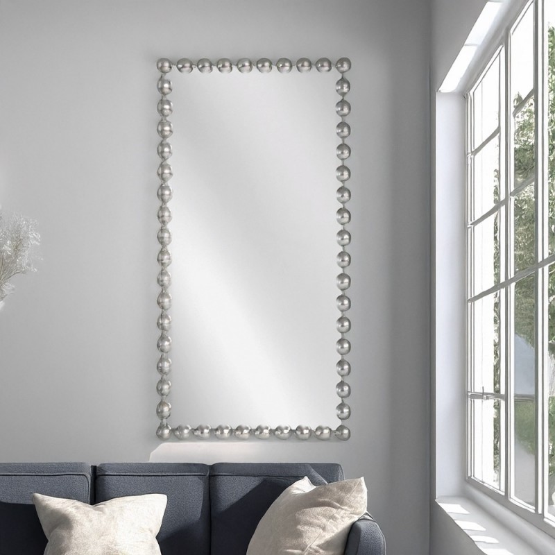 Artekko Dia Ασημί Μεταλλικός Καθρέπτης Τοίχου (75x4.5x160)cm