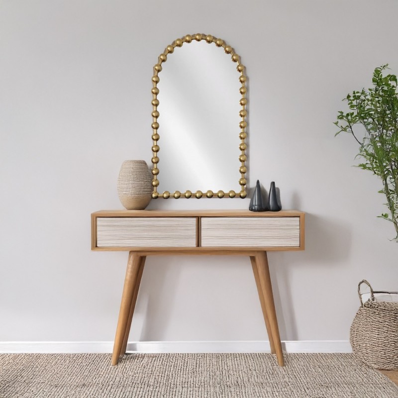 Artekko Dia Χρυσός Μεταλλικός Καθρέπτης Τοίχου (61x4.5x100)cm