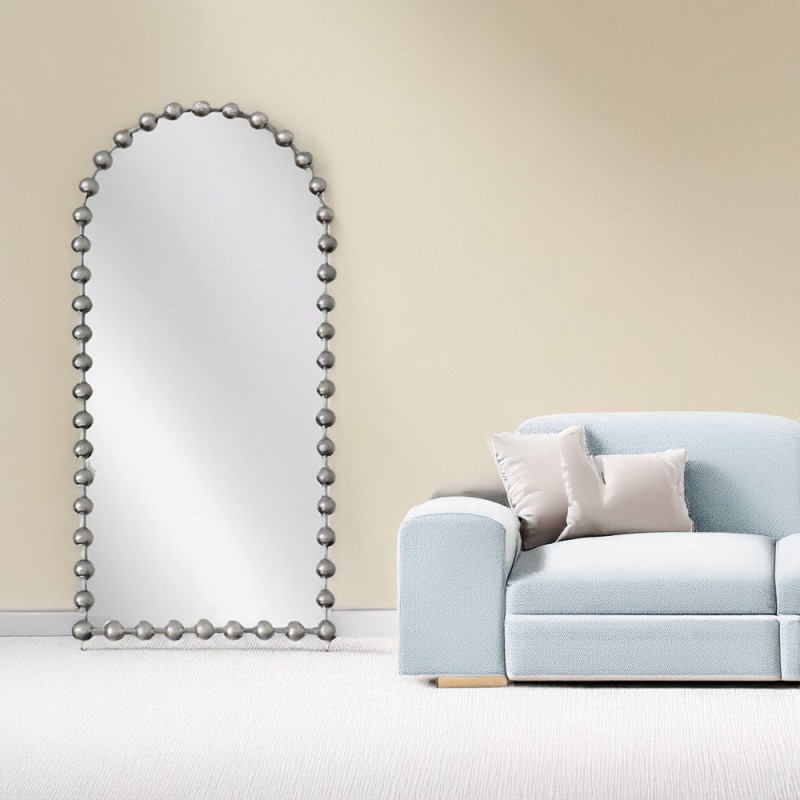 Artekko Dia Ασημί Μεταλλικός Καθρέπτης Τοίχου (72.5x4.5x181)cm