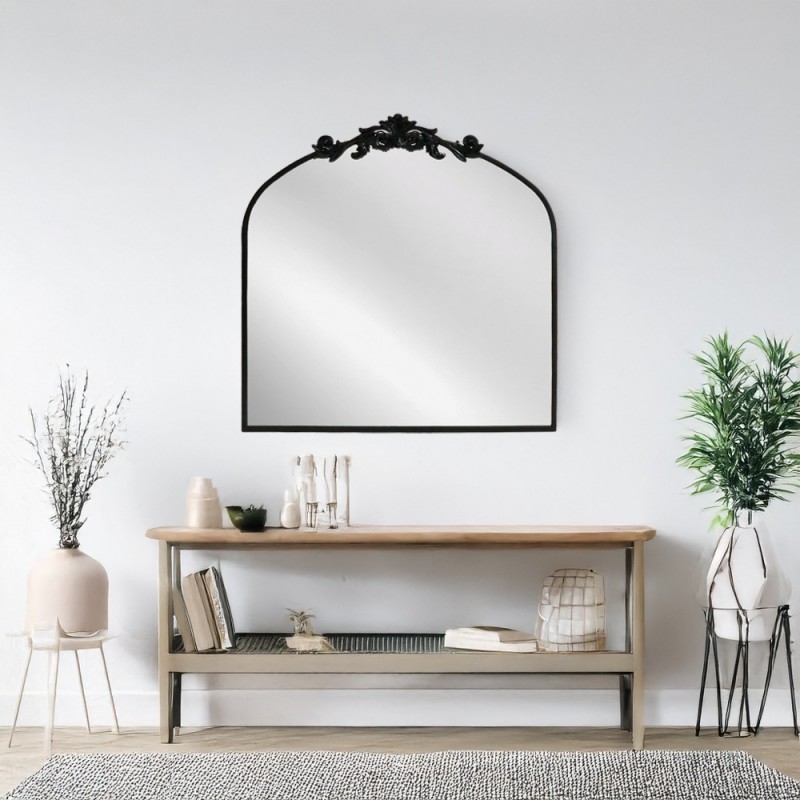 Artekko Dia Μαύρος Μεταλλικός Καθρέπτης Τοίχου (80x3x80)cm